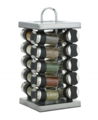 With all your herbs and spices organized and within arms reach, you'll never have to fumble around in a messy drawer ever again. This wonderful rotating rack holds 20 of your favorite seasonings right by the stovetop for easy access anytime. Limited lifetime warranty. With all your herbs and spices organized and within arms reach, you'll never have to fumble around in a messy drawer ever again. This wonderful rotating rack holds 20 of your favorite seasonings right by the stovetop for easy access anytime. Limited lifetime warranty.