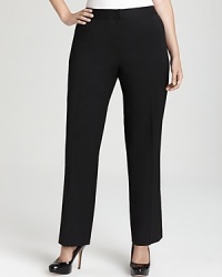 With clean lines and modern tailoring, these Lafayette 148 New York Plus pants shake up the classic menswear-inspired silhouette. Elevate the style with dainty heels for the perfect boy-meets-girl mix. With clean lines and modern tailoring, these Lafayette 148 New York Plus pants shake up the classic menswear-inspired silhouette. Elevate the style with dainty heels for the perfect boy-meets-girl mix.
