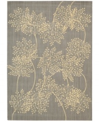 Enhance your living area with the beautiful look and sheen of Nourison's Capri rug. Woven of a blend of fine wool with Nourison's signature light-reflecting Luxcelle™ fibers, the luminous rug features a delicate leafy design across a soft slate background. (Clearance) Enhance your living area with the beautiful look and sheen of Nourison's Capri rug. Woven of a blend of fine wool with Nourison's signature light-reflecting Luxcelle™ fibers, the luminous rug features a delicate leafy design across a soft slate background. (Clearance)