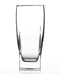 Seriously squared bases meet smooth curves for highball glasses with a decidedly modern and masculine edge. Streamlined for the bar or casual table. Seriously squared bases meet smooth curves for highball glasses with a decidedly modern and masculine edge. Streamlined for the bar or casual table.