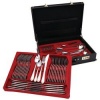 Sterlingcraft 72pc Heavy Gauge Surgical Stainless Steel Flatware+Hostess Set With 24k Gold Trim