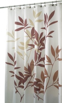 InterDesign Leaves Long Shower Curtain, Brown InterDesign Leaves Long Shower Curtain, Brown