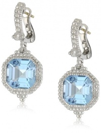 Judith Ripka Estate Estate Ascher Cut Stone Blue Topaz Drop Earrings Judith Ripka Estate Estate Ascher Cut Stone Blue Topaz Drop Earrings