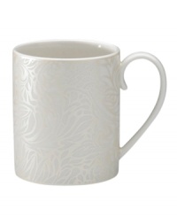 A soft, feminine look with Denby durability, the Lucille Gold can mug promises lasting style and modern grace. In a pattern inspired by vintage lace and designed by English stylemaker, Monsoon, shimmering gold swirls adorn creamy porcelain in this set of dinnerware. The dishes are beautiful for every day and occasion. A soft, feminine look with Denby durability, the Lucille Gold can mug promises lasting style and modern grace. In a pattern inspired by vintage lace and designed by English stylemaker, Monsoon, shimmering gold swirls adorn creamy porcelain in this set of dinnerware. The dishes are beautiful for every day and occasion.