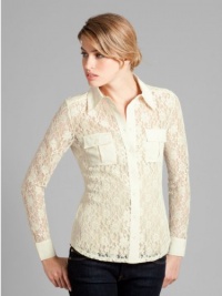 GUESS by Marciano Antonia Long-Sleeve Lace Top, AGAVE CREME (MEDIUM) GUESS by Marciano Antonia Long-Sleeve Lace Top, AGAVE CREME (MEDIUM)