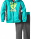 Puma - Kids Girls 2-6X Little Champion Hoodie Set, Spectra Green, 5