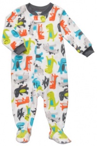 Carter's Boys White Dinosaur Fleece Footed Sleeper Pajamas Carter's Boys White Dinosaur Fleece Footed Sleeper Pajamas