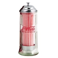 Coca-Cola Glass Straw Jar Dispenser Coke Coca-Cola Glass Straw Jar Dispenser Coke