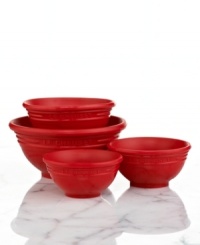 You've been served... color! Perfect for measuring, mixing and making, these essential kitchen companions are also great for dishing out sauces, sides and condiments. The silicone construction makes prep & presentation hassle-free by going from microwave to oven to freezer to dishwasher with ease! You've been served... color! Perfect for measuring, mixing and making, these essential kitchen companions are also great for dishing out sauces, sides and condiments. The silicone construction makes prep & presentation hassle-free by going from microwave to oven to freezer to dishwasher with ease!