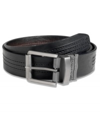 Add some rugged style to your casual look with this leather belt from Levi's. Add some rugged style to your casual look with this leather belt from Levi's.