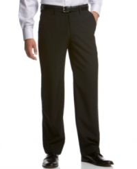 Crafted in a lightweight blend, these flat front tailored pants from Kenneth Cole Reaction are a great choice for your Monday through Friday lineup. Crafted in a lightweight blend, these flat front tailored pants from Kenneth Cole Reaction are a great choice for your Monday through Friday lineup.