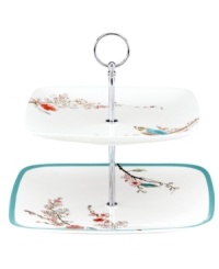 Make any meal sing with the Chirp 2-tiered server from Lenox Simply Fine. Adorned with the beloved birds and florals of Chirp dinnerware and in chip-resistant bone china, it's an irresistible addition to any serveware collection. Make any meal sing with the Chirp 2-tiered server from Lenox Simply Fine. Adorned with the beloved birds and florals of Chirp dinnerware and in chip-resistant bone china, it's an irresistible addition to any serveware collection.