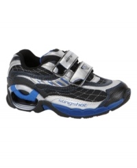 Launch into action with new Slingshot sneakers by stride rite! He'll run faster and jump higher with super energy return Slingshot technology in the heel and enhanced cushioning in the footbed to keep active feet comfortable. Dual hook-and-loop closures allow for quick and easy on/off so nothing will slow him down! Launch into action with new Slingshot sneakers by stride rite! He'll run faster and jump higher with super energy return Slingshot technology in the heel and enhanced cushioning in the footbed to keep active feet comfortable. Dual hook-and-loop closures allow for quick and easy on/off so nothing will slow him down!