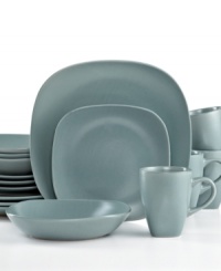 Set tables of four with the casual ease of a Gibson dinnerware set. Modern place settings in fuss-free stoneware with a solid gray-green finish are a versatile go-to every day of the week. Set tables of four with the casual ease of a Gibson dinnerware set. Modern place settings in fuss-free stoneware with a solid gray-green finish are a versatile go-to every day of the week.