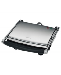 Pressed for time? This Krups panini maker distributes heat quickly and evenly, transforming soon-to-be grilled cheese, Rubens and other sandwiches into easy and irresistibly delicious meals. Nonstick cooking plates make cleanup as easy as cooking. One-year limited warrranty. Model FDE312-75. Pressed for time? This Krups panini maker distributes heat quickly and evenly, transforming soon-to-be grilled cheese, Rubens and other sandwiches into easy and irresistibly delicious meals. Nonstick cooking plates make cleanup as easy as cooking. One-year limited warrranty. Model FDE312-75.