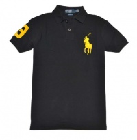 Polo Ralph Lauren Men Custom Fit Leather Big Pony Polo T-Shirt Polo Ralph Lauren Men Custom Fit Leather Big Pony Polo T-Shirt