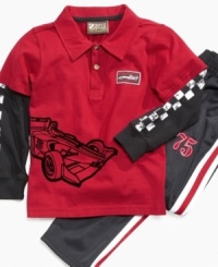 Wave the flag. When he adds this polo twofer and pants set from Nannette to his wardrobe, he'll be in the winner circle of style. Wave the flag. When he adds this polo twofer and pants set from Nannette to his wardrobe, he'll be in the winner circle of style.