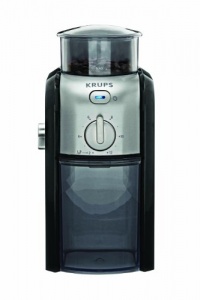 KRUPS GVX212 Electric Spice and Coffee Grinder with grind and cup selection and conical burr grinder, Black and Stainless Steel KRUPS GVX212 Electric Spice and Coffee Grinder with grind and cup selection and conical burr grinder, Black and Stainless Steel
