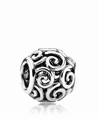 This sterling silver design features oceanic, wave-like curls. Charm by PANDORA. This sterling silver design features oceanic, wave-like curls. Charm by PANDORA.