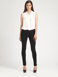 Enviably chic corduroy skinnies with five-pocket styling and some major stretch. THE FITRise, about 8Inseam, about 34THE DETAILSButton closureZip flyFive-pocket style98% cotton/2% LycraMachine washMade in USA of imported fabricModel shown is 5'11 (178cm) wearing US size 4. Enviably chic corduroy skinnies with five-pocket styling and some major stretch. THE FITRise, about 8Inseam, about 34THE DETAILSButton closureZip flyFive-pocket style98% cotton/2% LycraMachine washMade in USA of imported fabricModel shown is 5'11 (178cm) wearing US size 4.