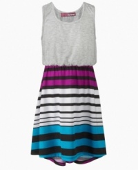 She can add a layered look to her weekly wardrobe with this comfy tank dress from Epic Threads, featuring a low hem on the skirt in back. She can add a layered look to her weekly wardrobe with this comfy tank dress from Epic Threads, featuring a low hem on the skirt in back.