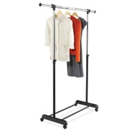 Honey-Can-Do GAR-01124 Expandable Bar Garment Rack, Chrome/Black Honey-Can-Do GAR-01124 Expandable Bar Garment Rack, Chrome/Black