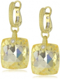 Judith Ripka La Petite Cushion Stone On Wire Canary Earrings Judith Ripka La Petite Cushion Stone On Wire Canary Earrings