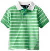 Nautica Sportswear Kids Baby-boys Infant Short Sleeve Striped Knit Polo, Jade, 12 Months