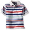 Nautica Sportswear Kids Baby-boys Infant Short Sleeve Striped Fit Polo, Sail White, 12 Months