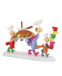 The Whoville chefs deliver a delicious roast beast to the Grinch's table in this uniquely Seuss celebration of Christmas. An essential part of Grinch Village from Department 56. The Whoville chefs deliver a delicious roast beast to the Grinch's table in this uniquely Seuss celebration of Christmas. An essential part of Grinch Village from Department 56.