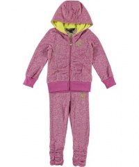 Rocawear Knit & Ruched 2-Piece Sweatsuit (Sizes 4 - 6X) - lilac, 4