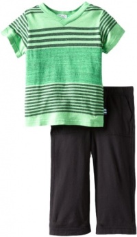 Splendid Littles Baby-boys Infant Vintage Stripe V-Neck Tee Set, Lawn, 18-24 Months