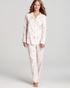 Brushed twill gives a soft and cozy finish to this classic pajama set from Lauren Ralph Lauren.