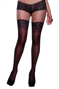 Dreamgirl Women's Plus Silicone Lace Top Thigh High