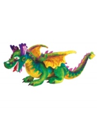 With his colorful look, this plush dragon is certainly magical! Measures 40 x 20 x 12. With his colorful look, this plush dragon is certainly magical! Measures 40 x 20 x 12.