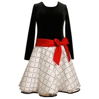 Bonnie Jean Plus Size Stretch Flocked Dotted Velvet Drop-Waist Hipster Dress (12-1/2) Bonnie Jean Plus Size Stretch Flocked Dotted Velvet Drop-Waist Hipster Dress (12-1/2)