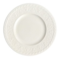 This collection of classic white, patterned dinnerware and serveware is remarkable for its ability to coordinate with a variety of table linen and flatware patterns. This collection of classic white, patterned dinnerware and serveware is remarkable for its ability to coordinate with a variety of table linen and flatware patterns.