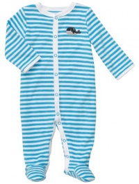 Carters Boys Newborn-9 Months Whale Terry Cloth Snap Footed Onesie (3 Months, Blue)