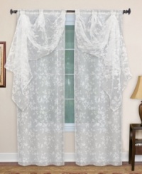 A nature-inspired bird and branch motif across this burnout sheer panel is the perfect addition to traditional and modern rooms alike. Gorgeous enough to stand alone in warm weather or suitable when layered with shimmering, solid panels. A nature-inspired bird and branch motif across this burnout sheer panel is the perfect addition to traditional and modern rooms alike. Gorgeous enough to stand alone in warm weather or suitable when layered with shimmering, solid panels.