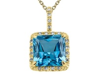 Genuine Blue Topaz Pendant by Effy Collection® in 14 kt Yellow Gold