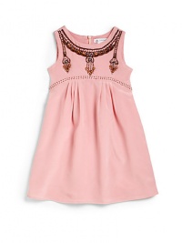 THE LOOKBeaded designGentle pleatingBack zip closureTHE MATERIALSilkCARE & ORIGINHand washImported THE LOOKBeaded designGentle pleatingBack zip closureTHE MATERIALSilkCARE & ORIGINHand washImported