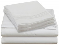 Clara Clark 1800 Regal Series 4pc Bed Sheet Set - Full (Double), White,