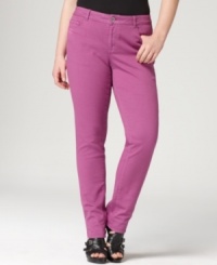 Revamp your casual looks with DKNY Jeans' skinny plus size jeans, finished by a fuchsia wash-- it's a must-have style this season! (Clearance) Revamp your casual looks with DKNY Jeans' skinny plus size jeans, finished by a fuchsia wash-- it's a must-have style this season! (Clearance)