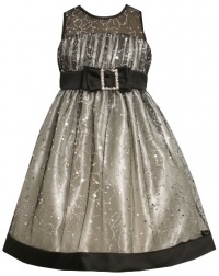 Bonnie Jean Girls 7-16 Foil Mesh Dress, Silver, 8 Bonnie Jean Girls 7-16 Foil Mesh Dress, Silver, 8