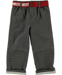GUESS Kids Boys Toddler Belted Pant with Stitch Detail, DARK GREY (18M) GUESS Kids Boys Toddler Belted Pant with Stitch Detail, DARK GREY (18M)