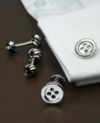 Punctuate your formal wardrobe with this exclamation point. Perfectly refined and sophisticated, nothing adds a new level of style like a quality pair of cufflinks. Punctuate your formal wardrobe with this exclamation point. Perfectly refined and sophisticated, nothing adds a new level of style like a quality pair of cufflinks.