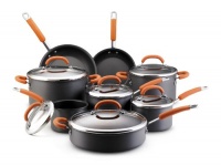 Rachael Ray Hard Anodized Nonstick 14-Piece Cookware Set, Orange Rachael Ray Hard Anodized Nonstick 14-Piece Cookware Set, Orange