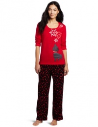 Hue Sleepwear Women's Pajama with Micro Fleece Bottoms Hue Sleepwear Women's Pajama with Micro Fleece Bottoms