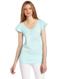 Hue Women's Solid Shirred Sleeve Sleep Tee