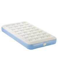 A great night's rest comes easier. Inflating in less than a minute and deflating in approximately 15 seconds, this convenient air mattress is your best rest companion. Constructed with layers of ultra-supportive coils, this flocked sleep surface keeps the sheets securely in place for luxury that lasts all night long. A great night's rest comes easier. Inflating in less than a minute and deflating in approximately 15 seconds, this convenient air mattress is your best rest companion. Constructed with layers of ultra-supportive coils, this flocked sleep surface keeps the sheets securely in place for luxury that lasts all night long.